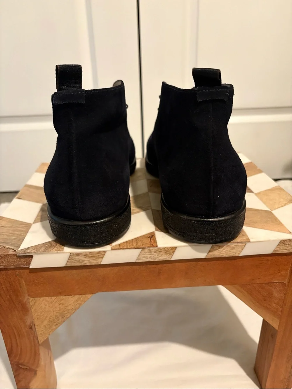 Giorgio Armani Navy Suede Chukka Boots